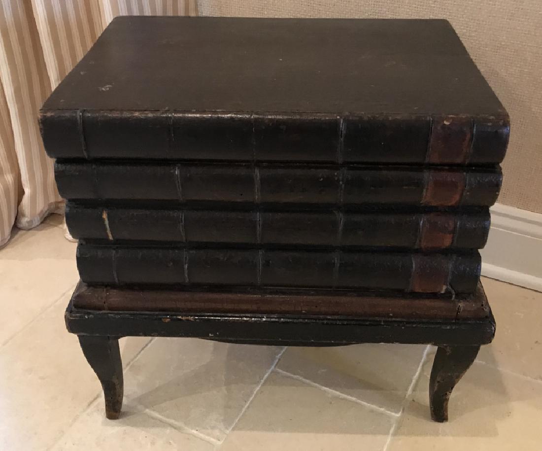 Antique 19th C Faux Book Stack Trunk End Table (1 of 3)