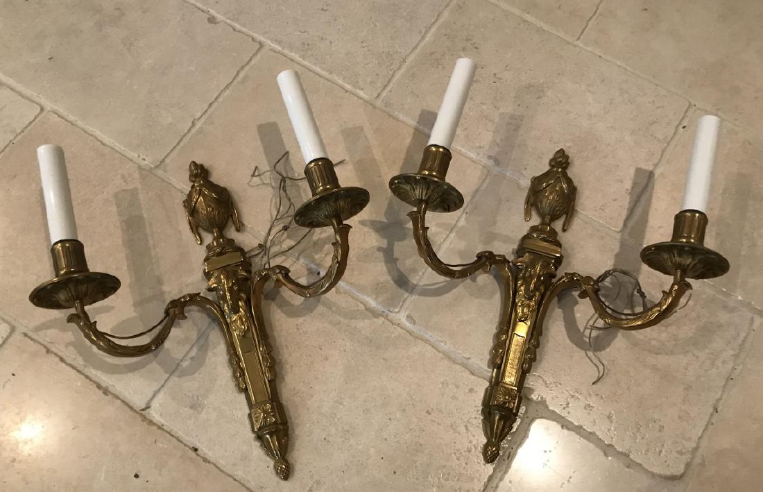 Pair of French Neo Classical Ormolu Wall Sconces (1 of 3)