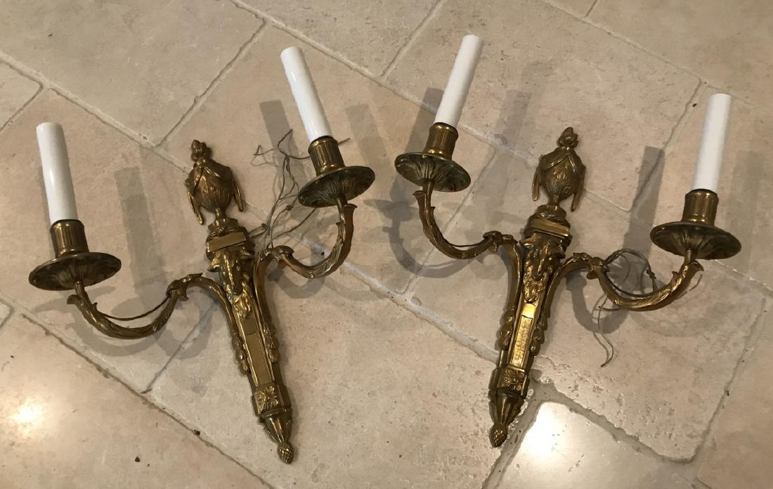 Pair of French Neo Classical Ormolu Wall Sconces (1 of 3)