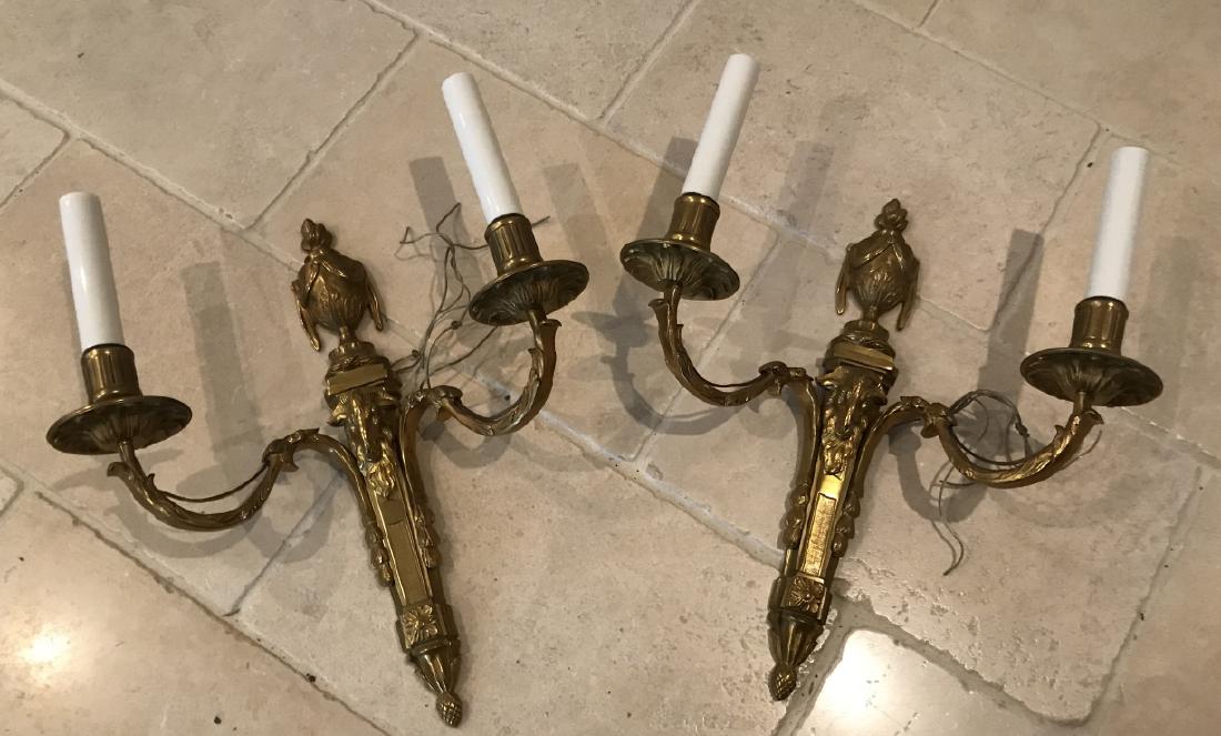 Pair of French Neo Classical Ormolu Wall Sconces (1 of 3)