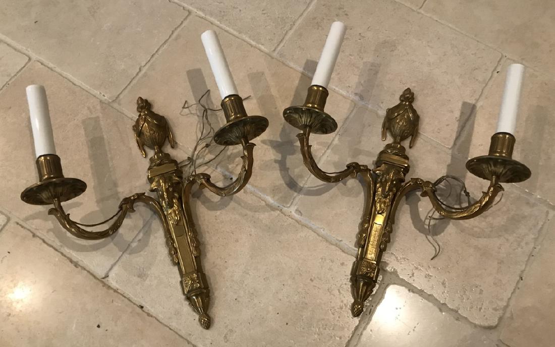 Pair of French Neo Classical Ormolu Wall Sconces (1 of 3)