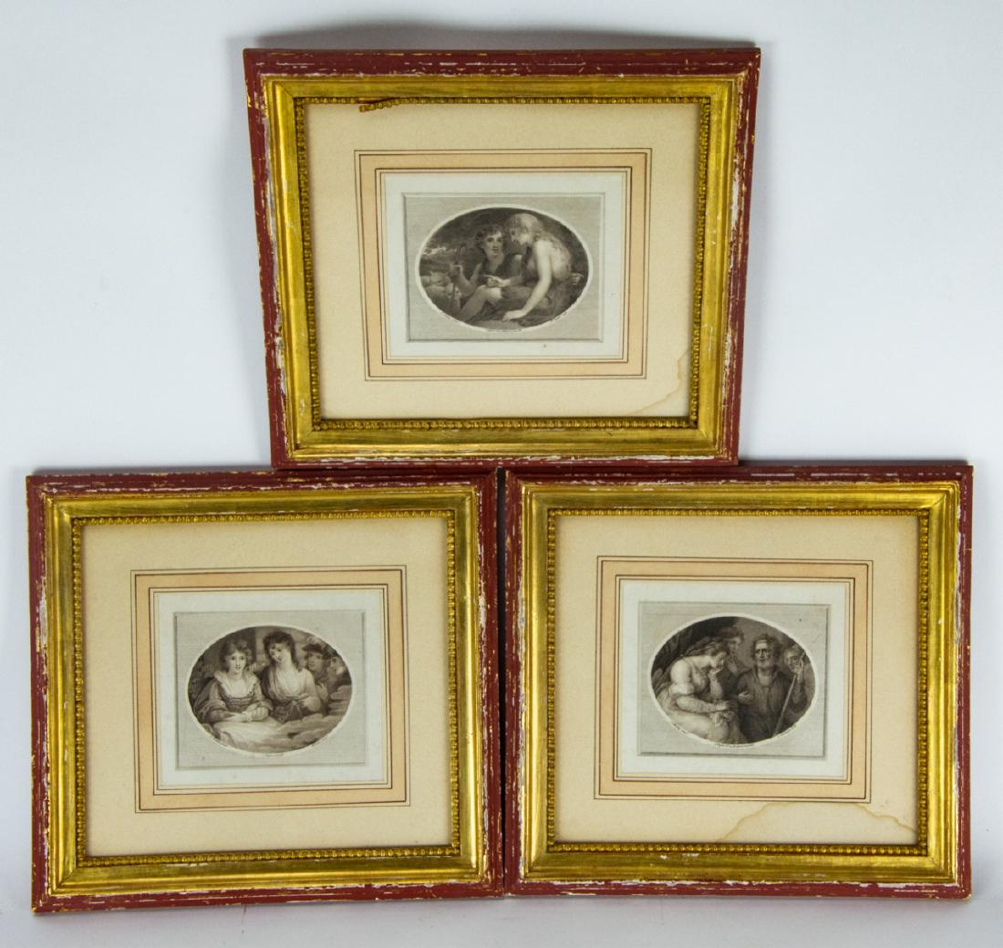 Set Three Antique 18th C English Framed Engravings (1 of 8)