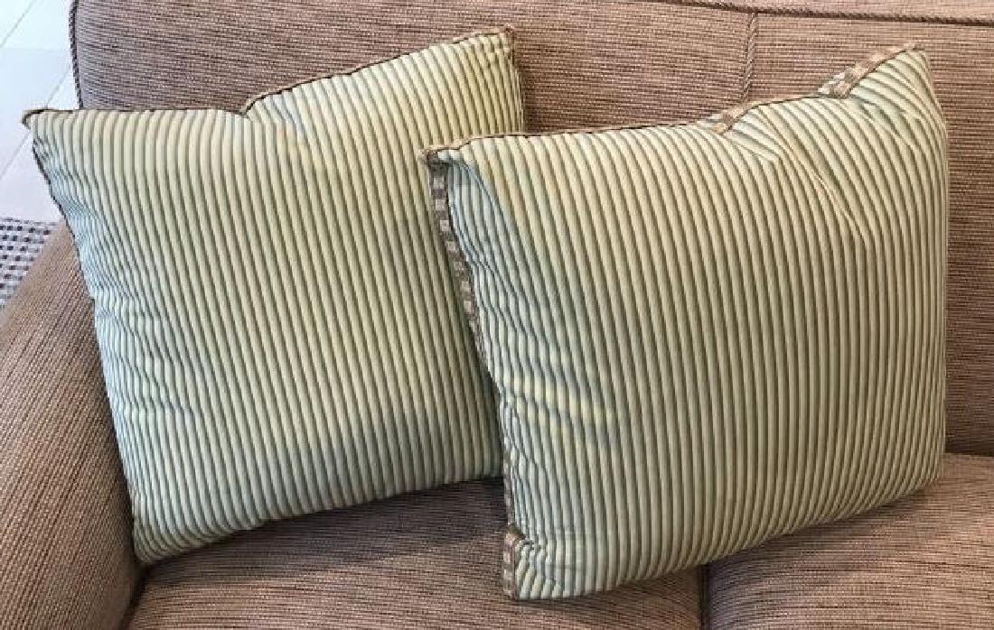 Pair of Custom Made Down Blend Striped Pillows (1 of 2)