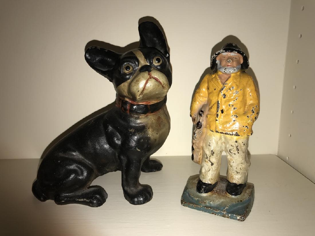 Hand Painted Terrier Statue & Ship Captain Statue (1 of 2)