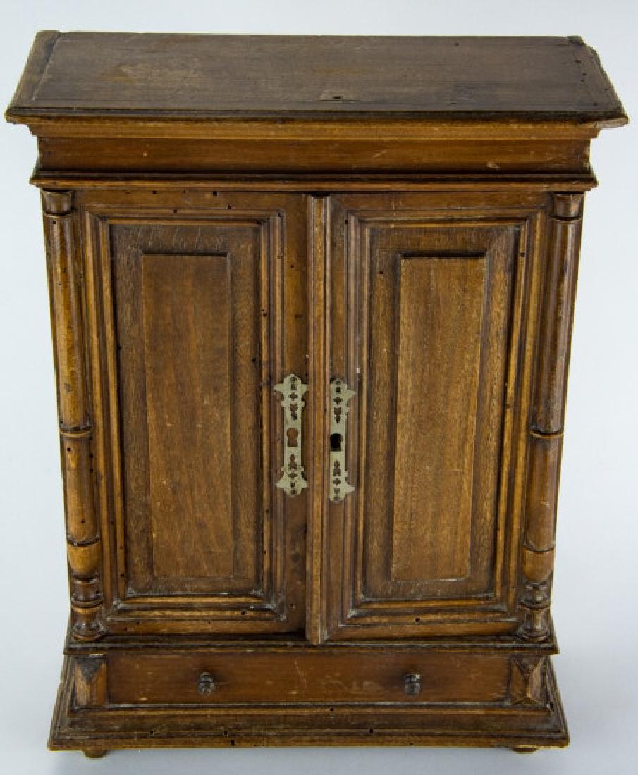 Antique 19th C Doll Size Miniature Armoire Cabinet (1 of 9)
