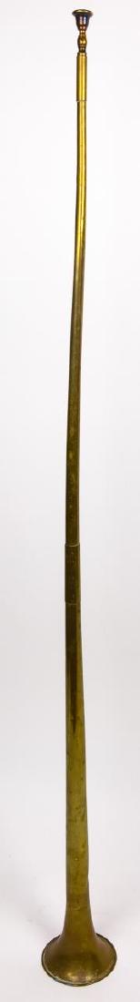 Antique Brass Hunting Horn Measures 50 Inches: Antique Brass Hunting Horn Measures 50 Inches in Length.