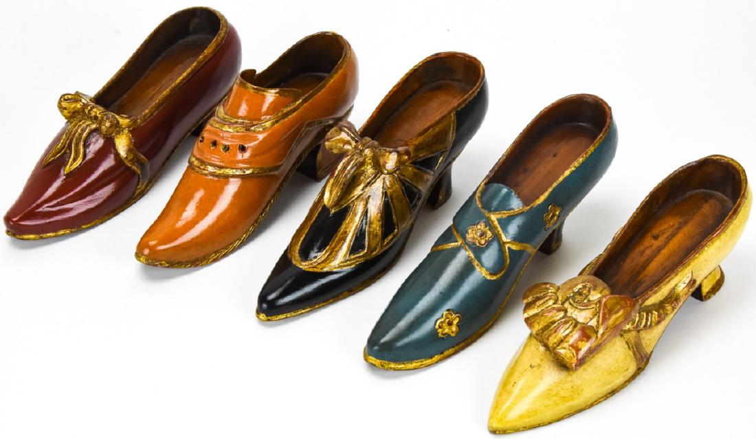 Collection of Dutch Hand Carved Wooden Shoes (1 of 10)