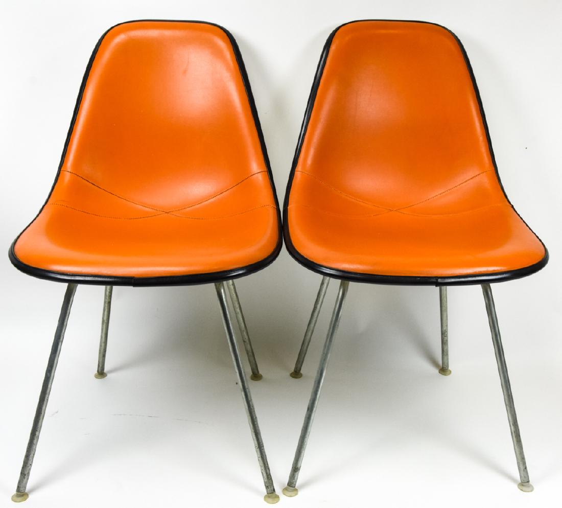 Two Herman Miller Eames DKX-1 Chair Orange Leather (1 of 10)