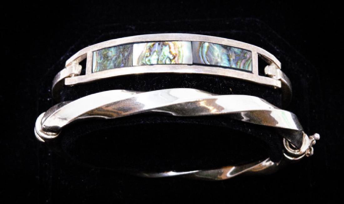 2 Sterling Clasp Bracelets Abalone Shell Inlay (1 of 8)