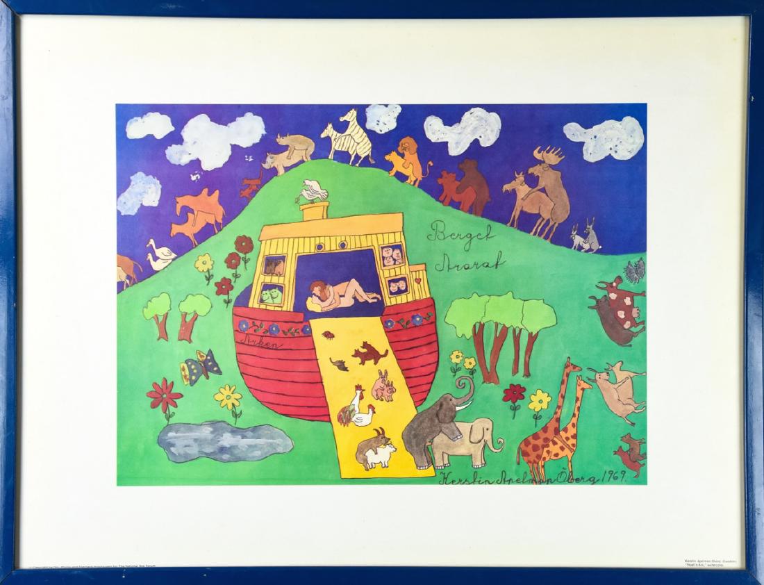 Kerstin Apelman Oberg Noah's Ark Framed Print: Kerstin Apelman Oberg Noah's Ark Framed Print. Erotic subject matter. Professionally framed and behind glass. Measures 18.5 x 23.5 inches.