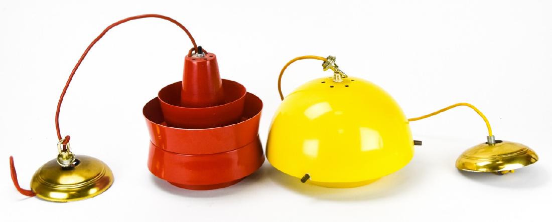 Pair Mid Century Danish Enameled Light Fixtures (1 of 9)