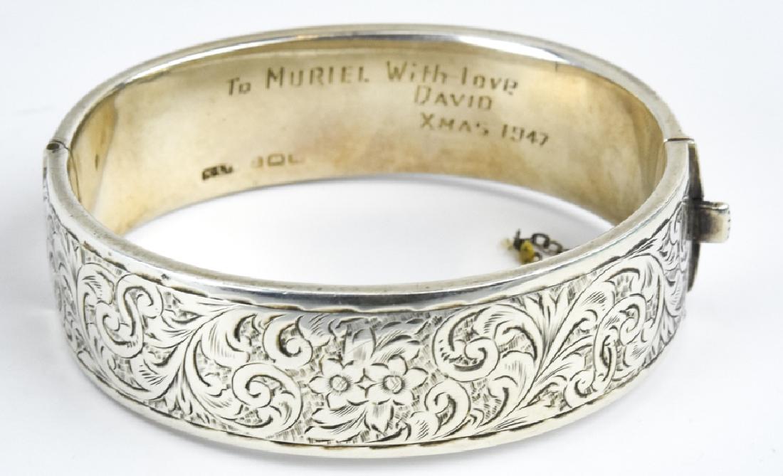 Antique English Sterling Silver Hinged Bracelet (1 of 6)