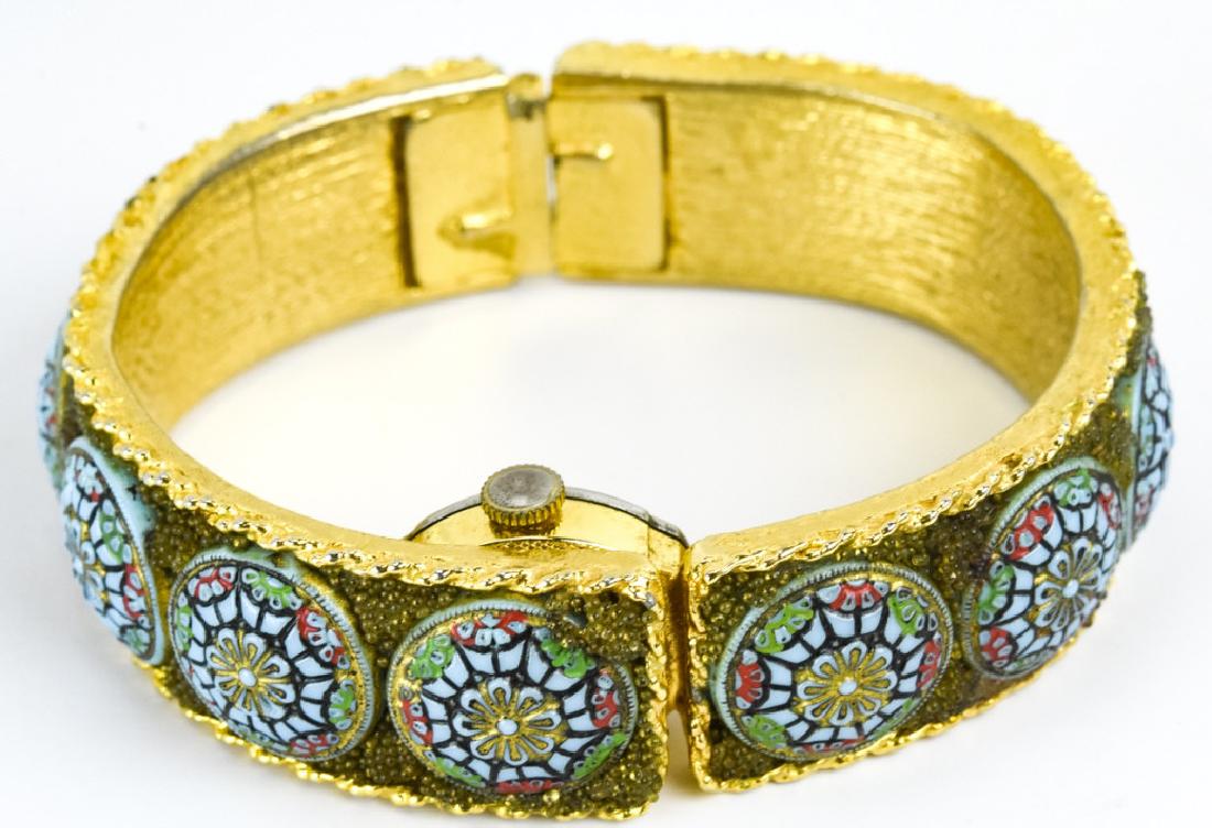 Vintage Hilton Micro Mosaic Hinged Watch Bracelet (1 of 4)