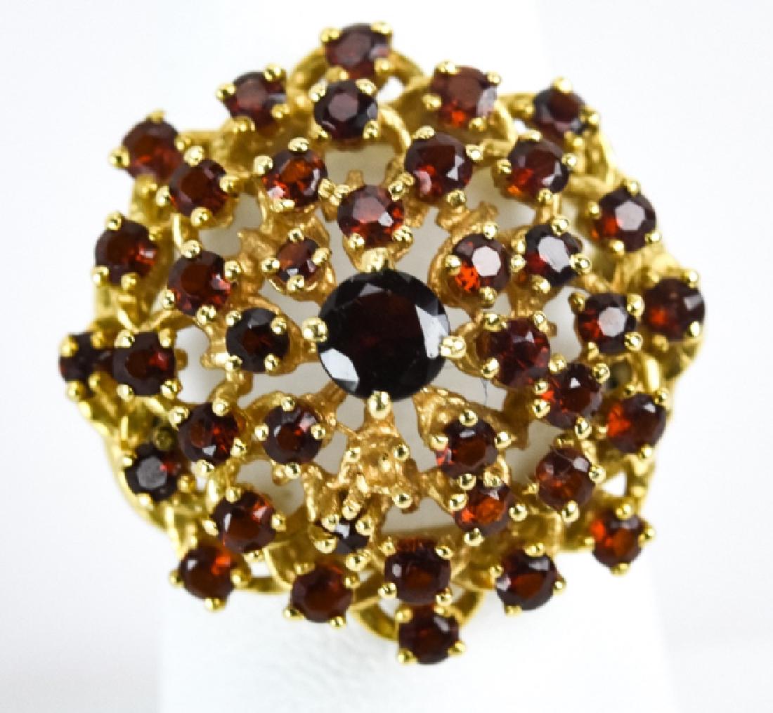 Estate 14kt Yellow Gold & Garnet Cluster Ring (1 of 6)