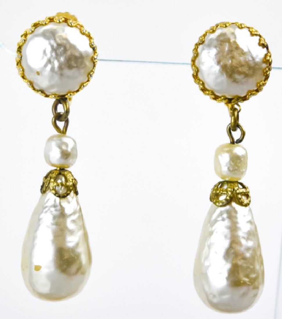 Vintage Pair of Miriam Haskell Faux Pearl Earrings (1 of 4)
