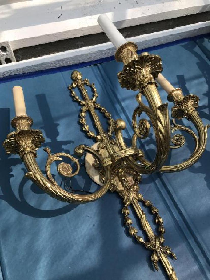 Pair of Gilt Ormolu French Style Wall Sconces (1 of 2)