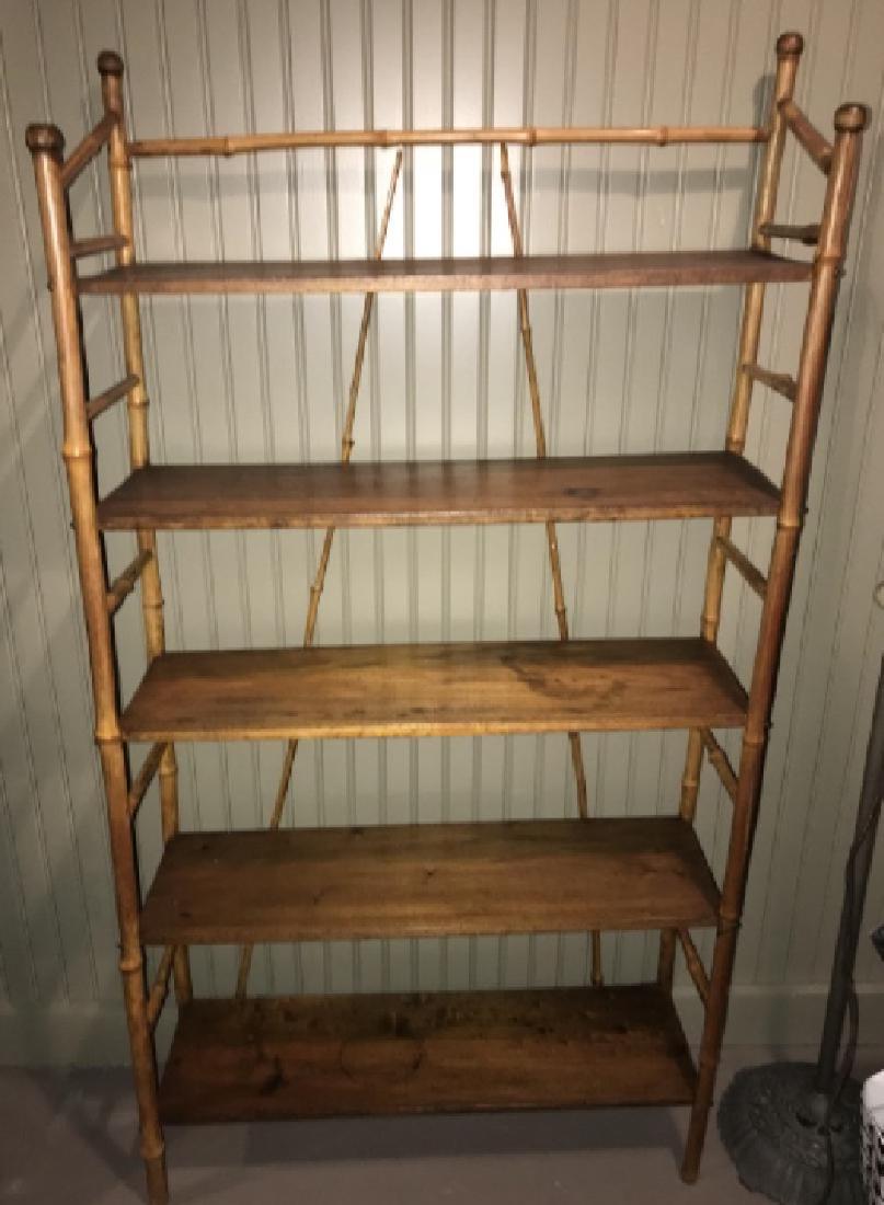 Vintage Bamboo Etagere Open Bookcase Cabinet (1 of 2)