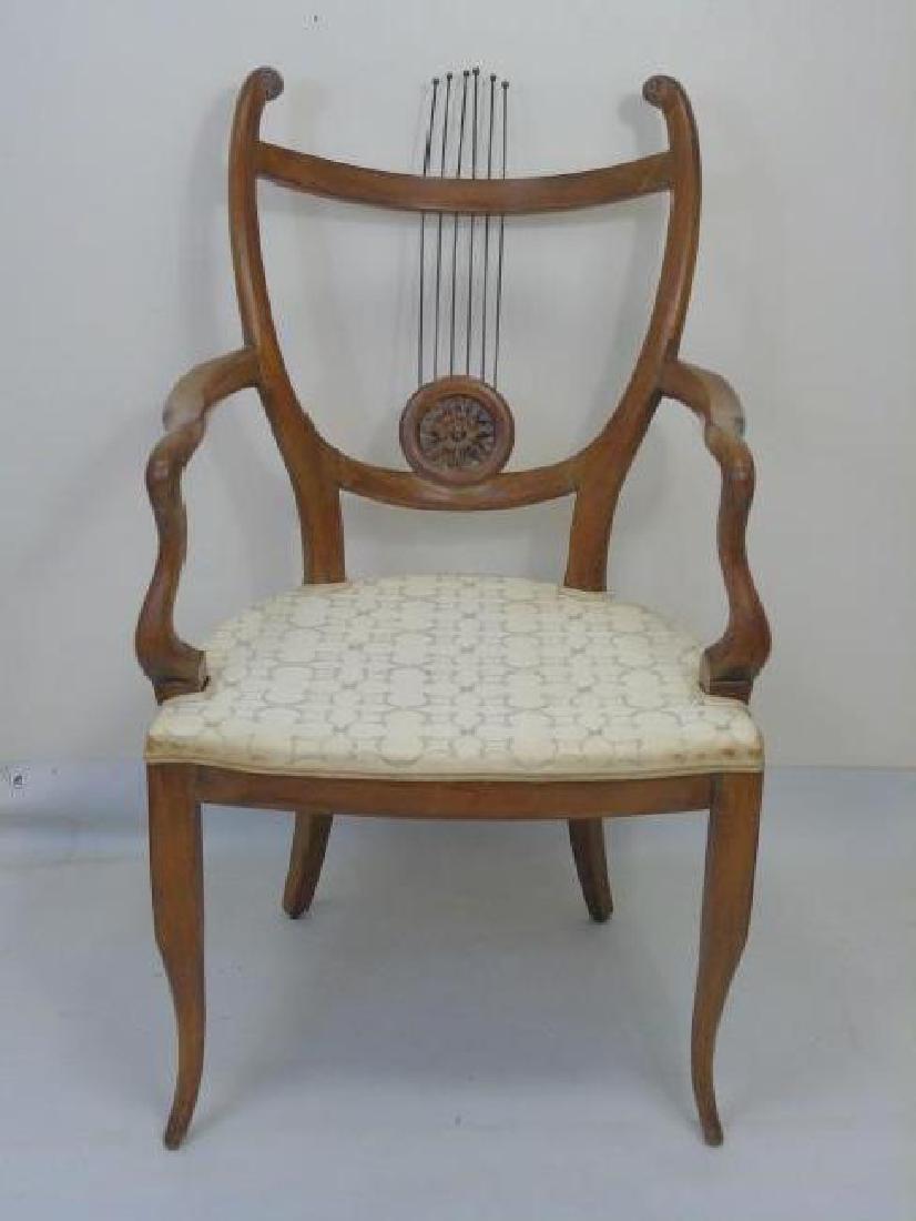 Vintage Carved Frame Lyre Back Armchair (1 of 3)