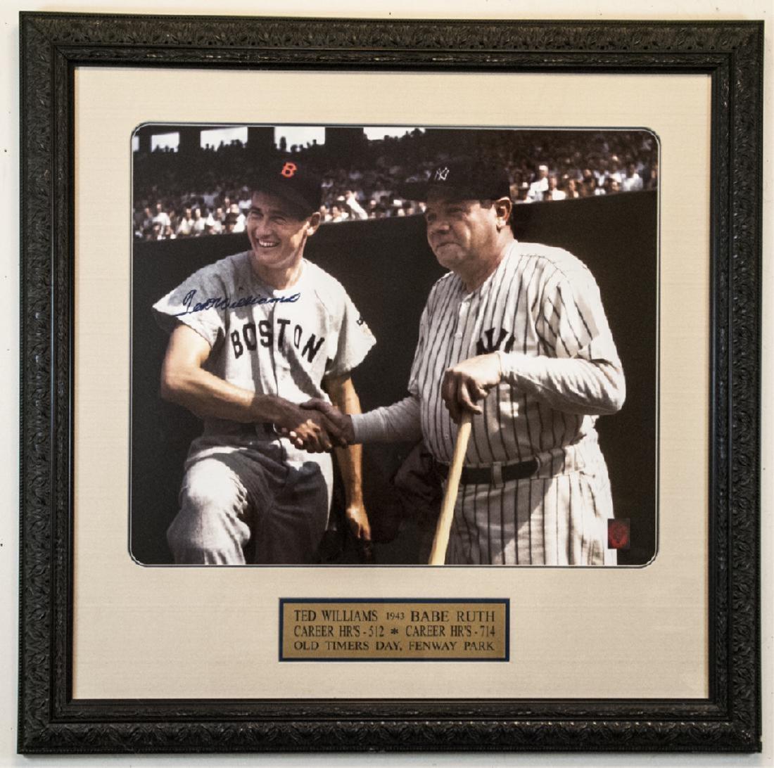 Framed Autographed Photo Ted Williams, Babe Ruth (1 of 4)