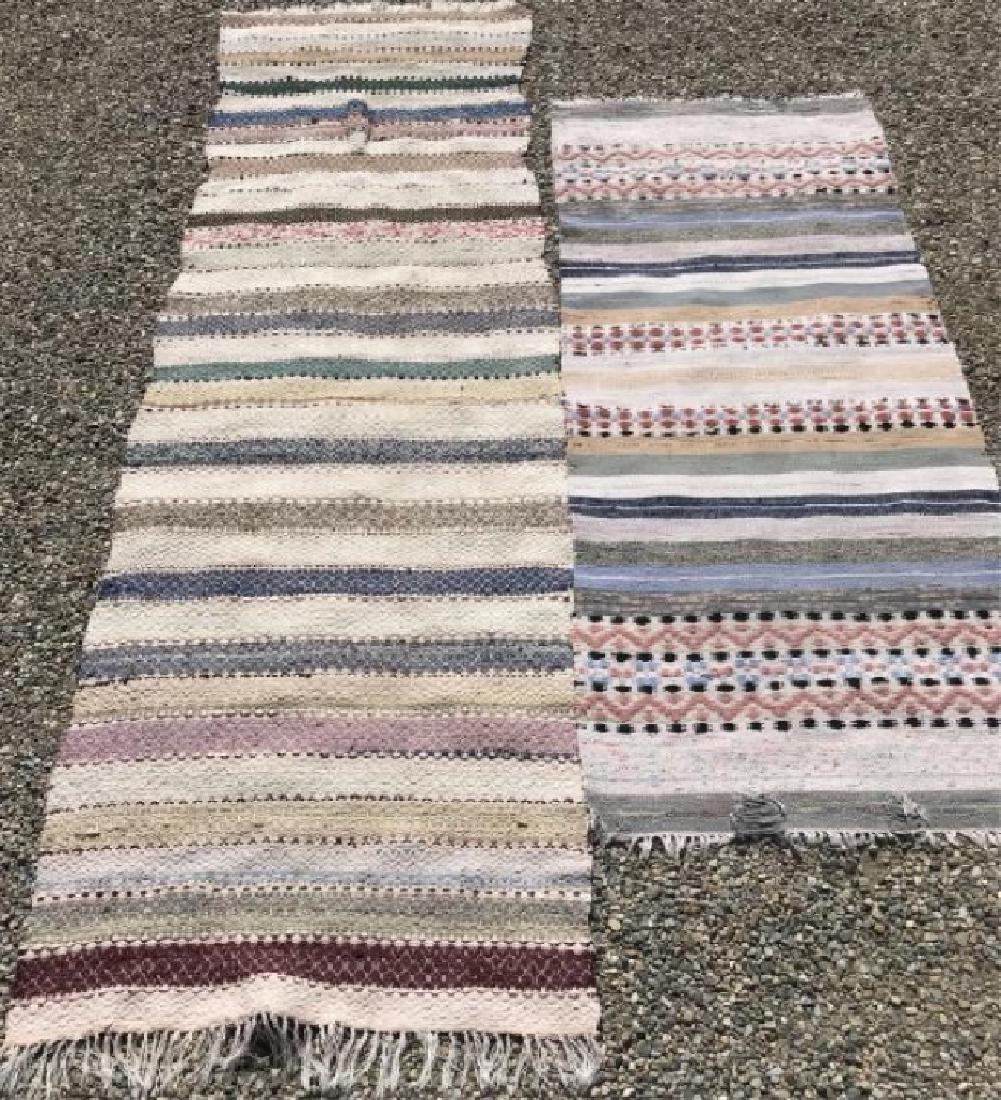 Two Handmade Woven Rag Rug Carpet Runners (1 of 3)