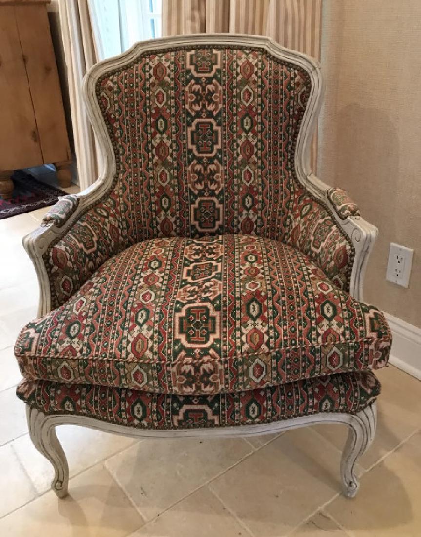 French Hand Carved Frame Bergere Armchair (1 of 4)
