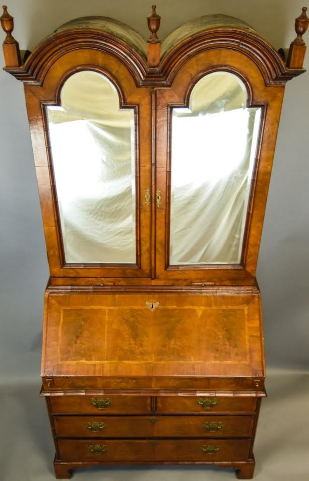 Antique 19th C Queen Anne Domed Mahogany Secretary (1 of 11)