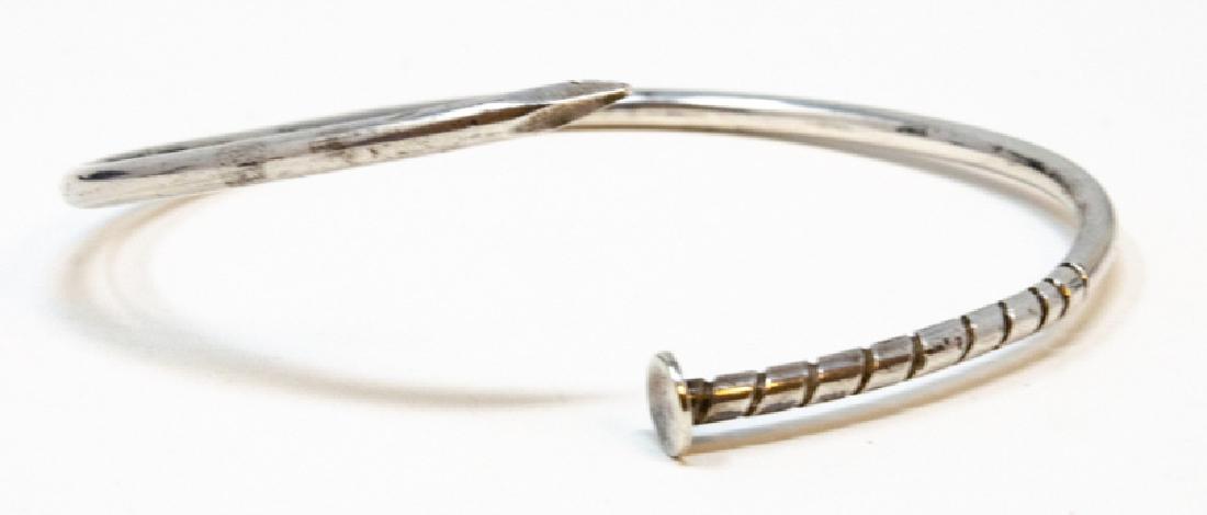 Vintage Sterling Silver Figural Nail Form Bracelet (1 of 7)