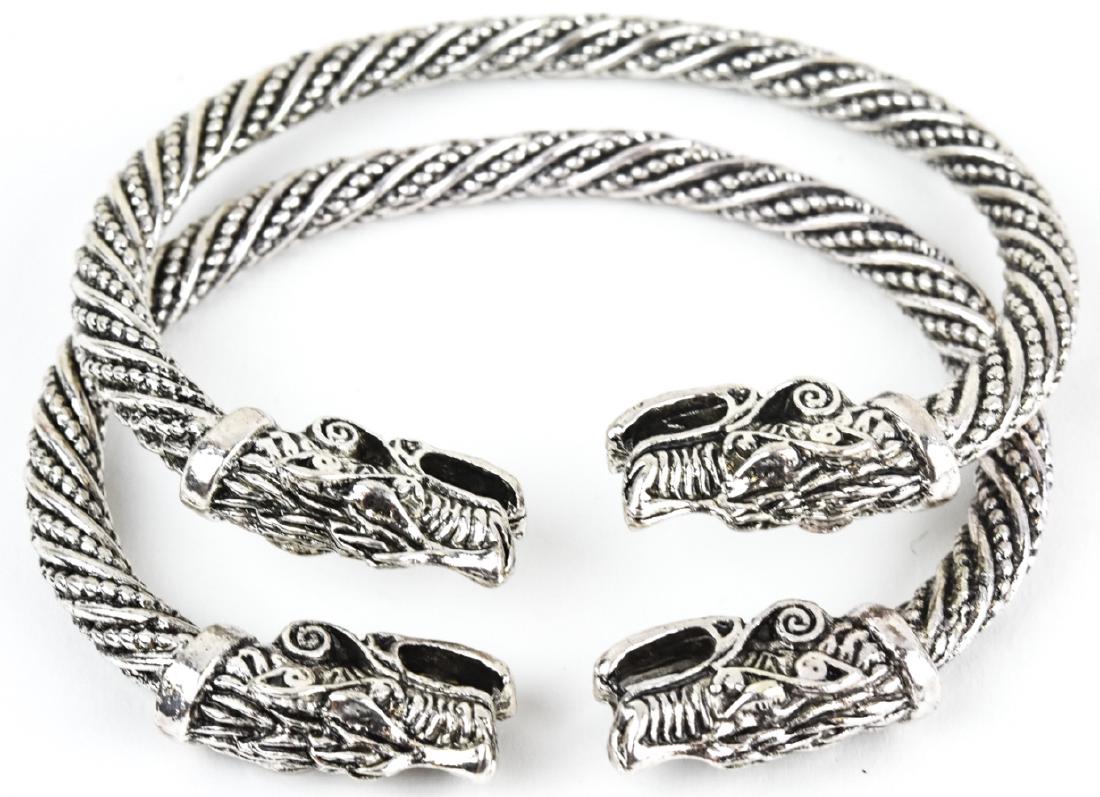 Pair of Chinese Double Dragon Head Bracelets (1 of 7)