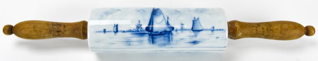 Delft Style Flow Blue Porcelain + Wood Rolling Pin (1 of 5)