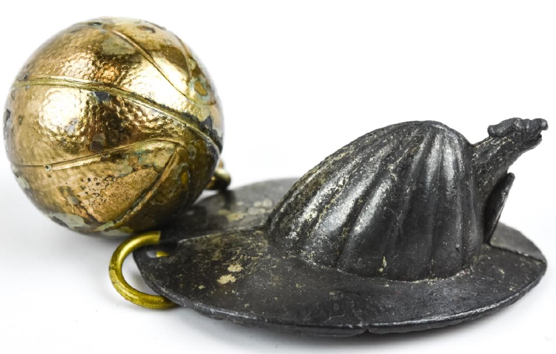 Antique Fireman's Hat & Baseball Fob Charms (1 of 5)