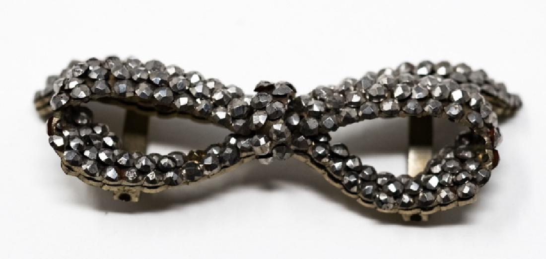 Antique 19th C Cut Steel Bow Pendant (1 of 5)