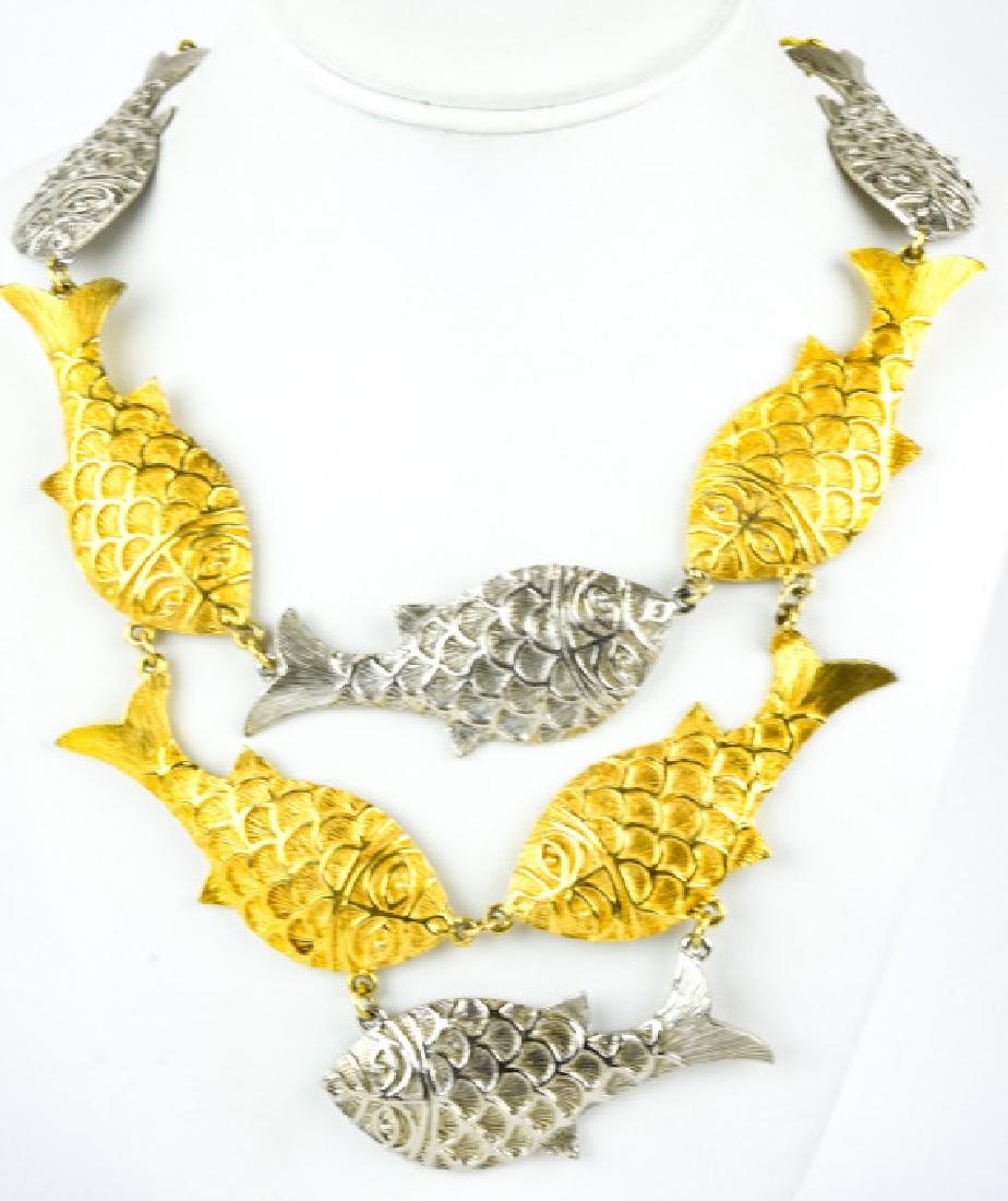 Vintage Pauline Rader Fish Form Gilt  Necklace (1 of 5)