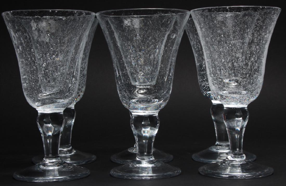 6 Hand Blown Mexico Glass Goblets (1 of 7)