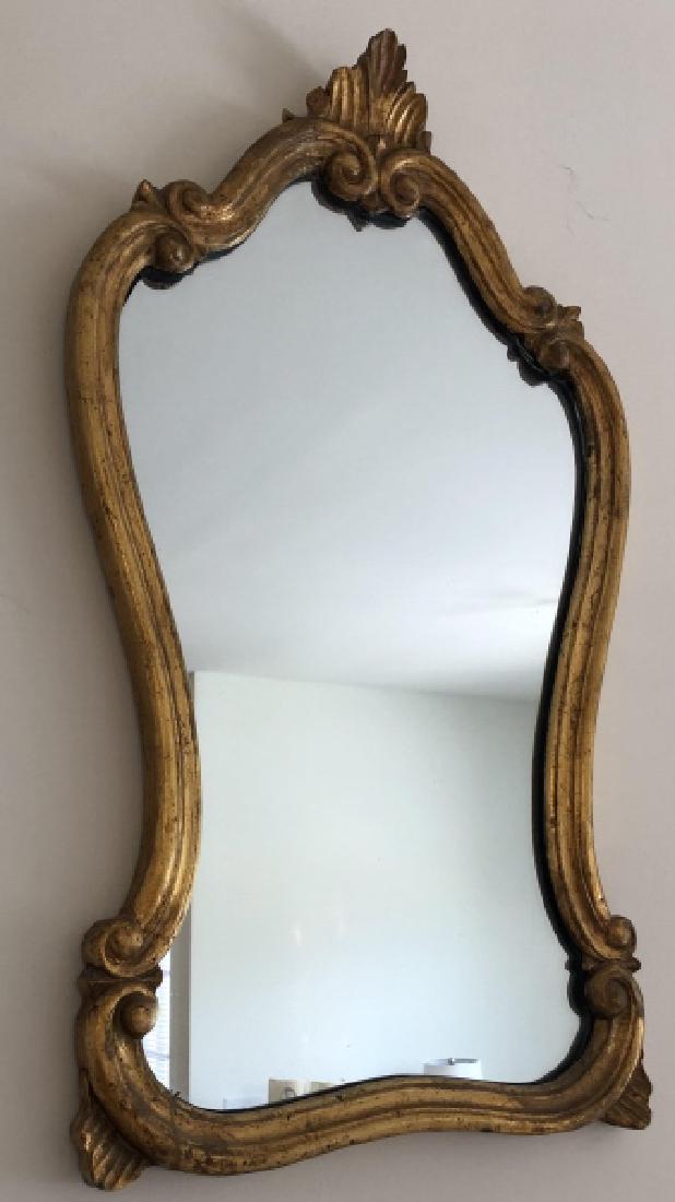 Rococo Gilt Framed Mirror: Rococo Gilt Framed Mirror. 30 inches x 17 inches