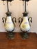 2 Paris Porcelain Style Lamps Bronze Ormolu Swans - 5