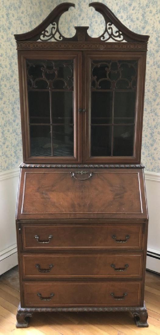 Antique Federal Carved Filigree Mahogany Secretary May 25 2019