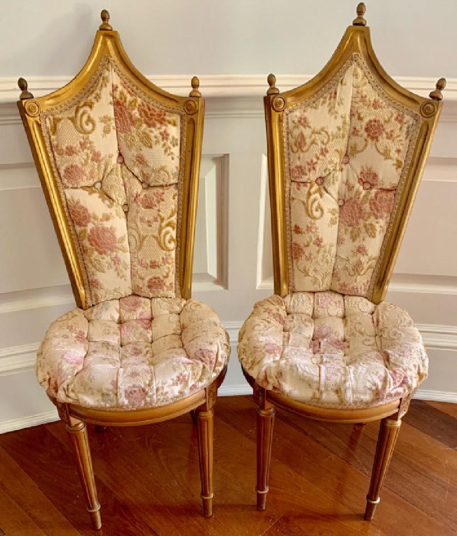 Pair Mid Century French Revival Style Side Chairs (1 of 6)