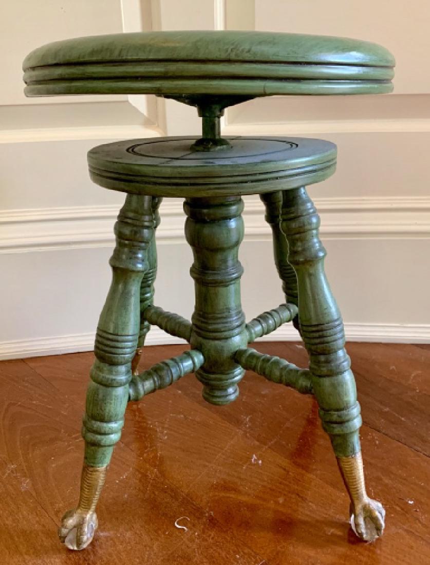 Spindle Leg & Claw Foot Painted Piano Stool (1 of 3)