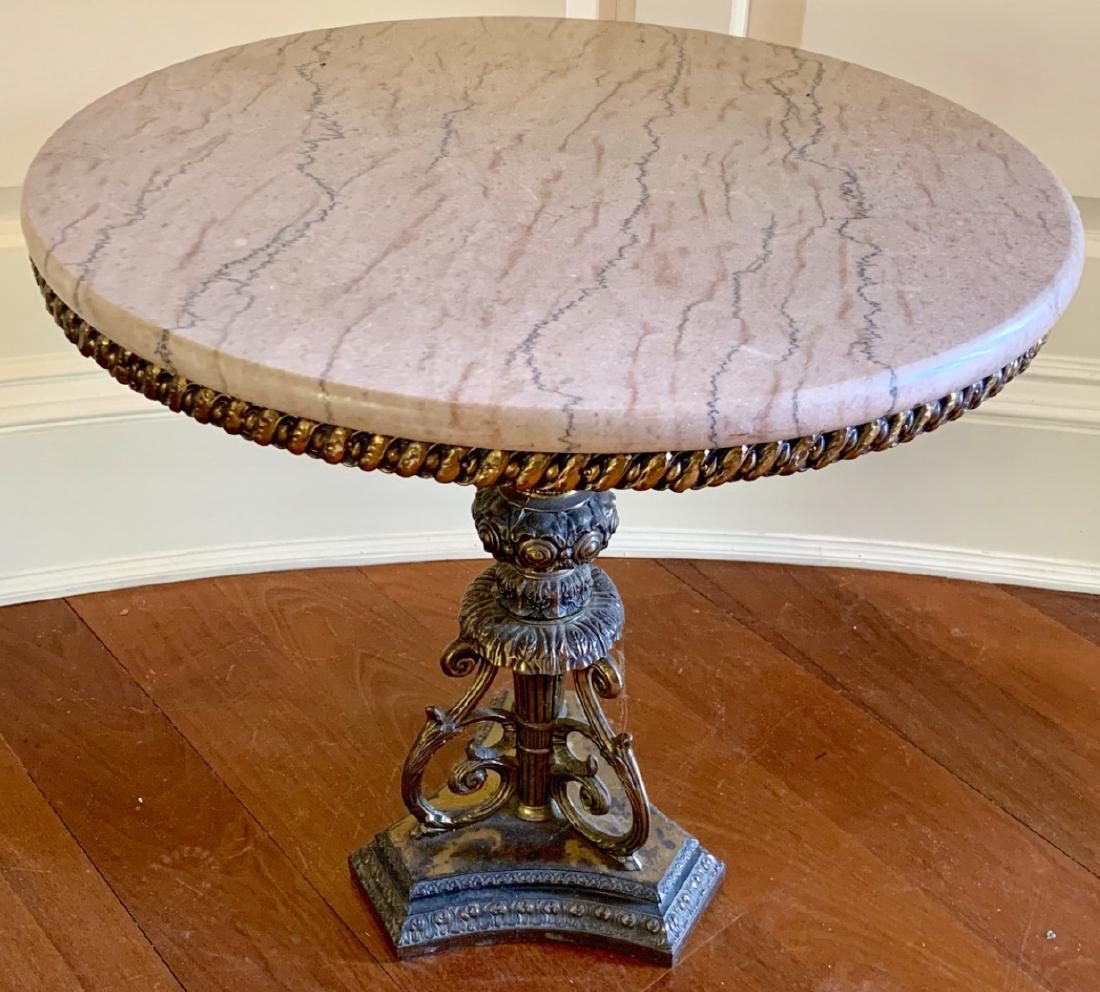 Neoclassical Style Pedestal Table W Marble Top (1 of 5)