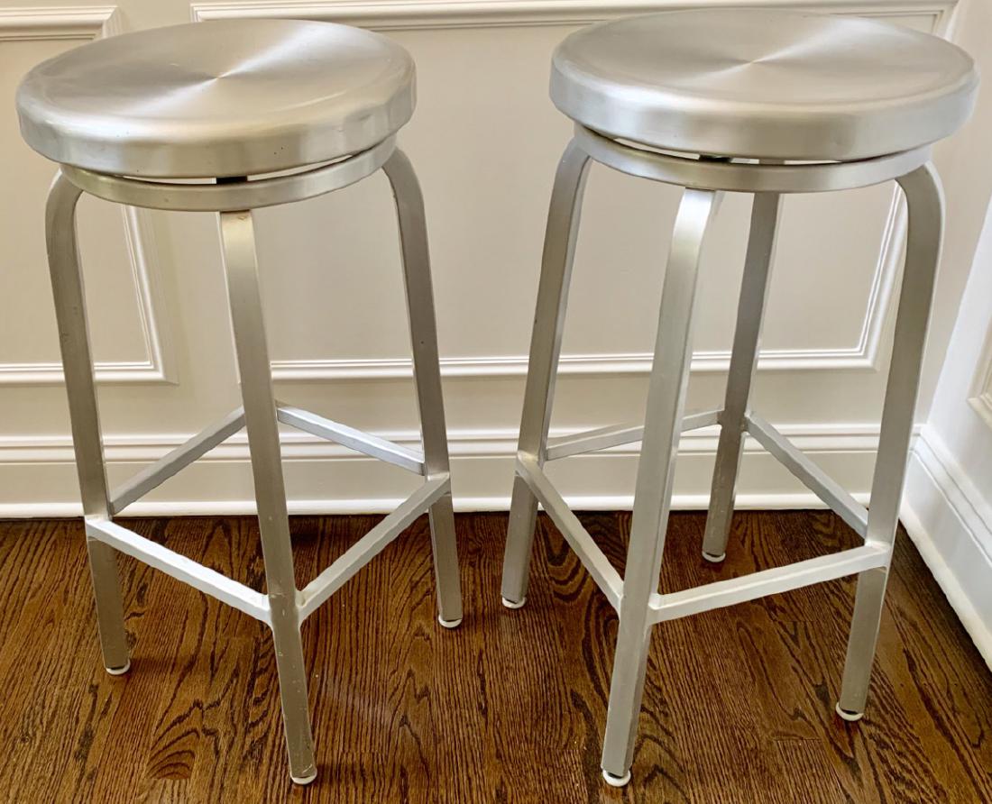 Contemporary Industrial Stainless Steel Bar Stools (1 of 5)