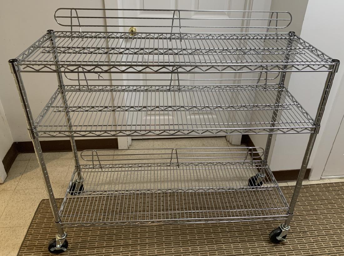 Industrial Metal Storage Rack W Three Shelves (1 of 5)