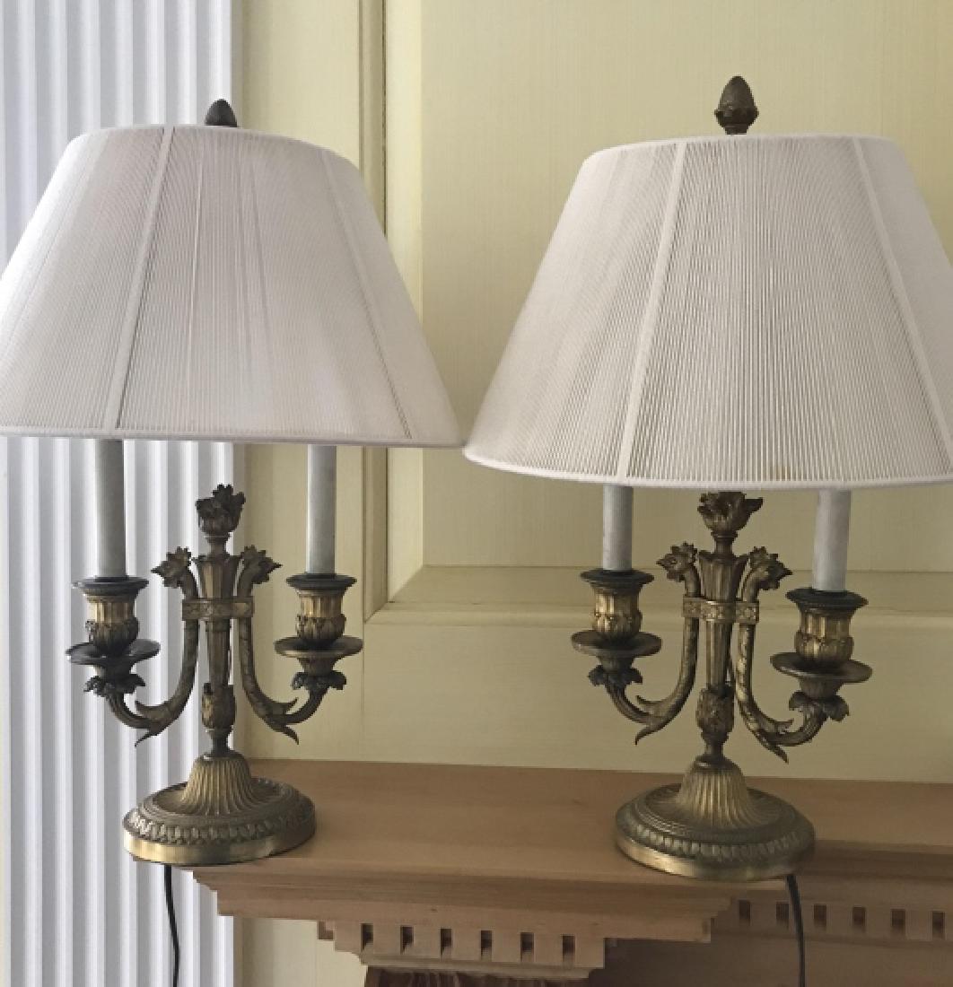 Pair Antique 19th C D'ore Ormolu Candelabra Lamps (1 of 5)
