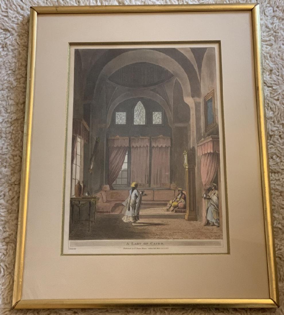 Antique Hand Colored Engraving "A Lady of Cairo" (1 of 4)