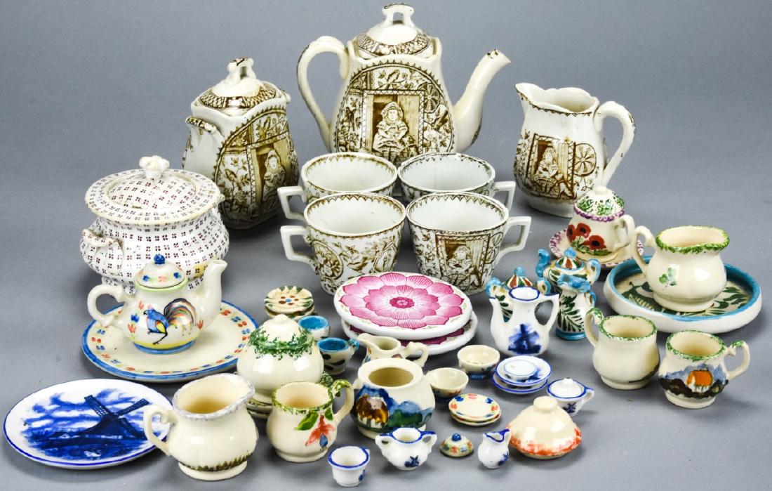 Lot of Ironstone & Pottery Doll Size Tea Sets (1 of 9)