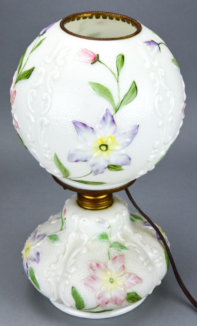 Gone With The Wind Milk Glass Converted Oil Lamp (1 of 9)