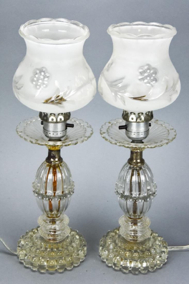 Pair Vintage Clear Glass Table Lamps (1 of 5)