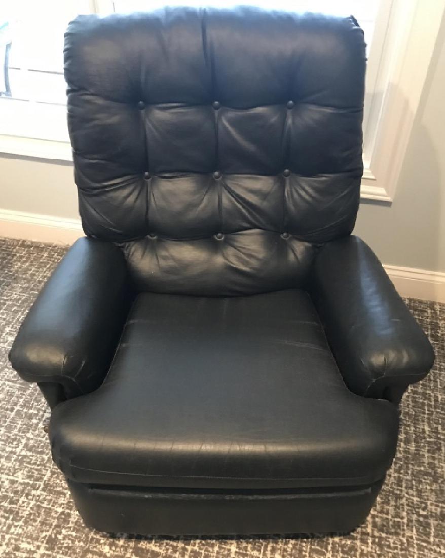 Contemporary Black Faux Leather Recliner Armchair (1 of 3)