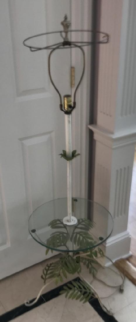 Vintage Italian Tole Metal Glass Shelf Floor Lamp (1 of 4)