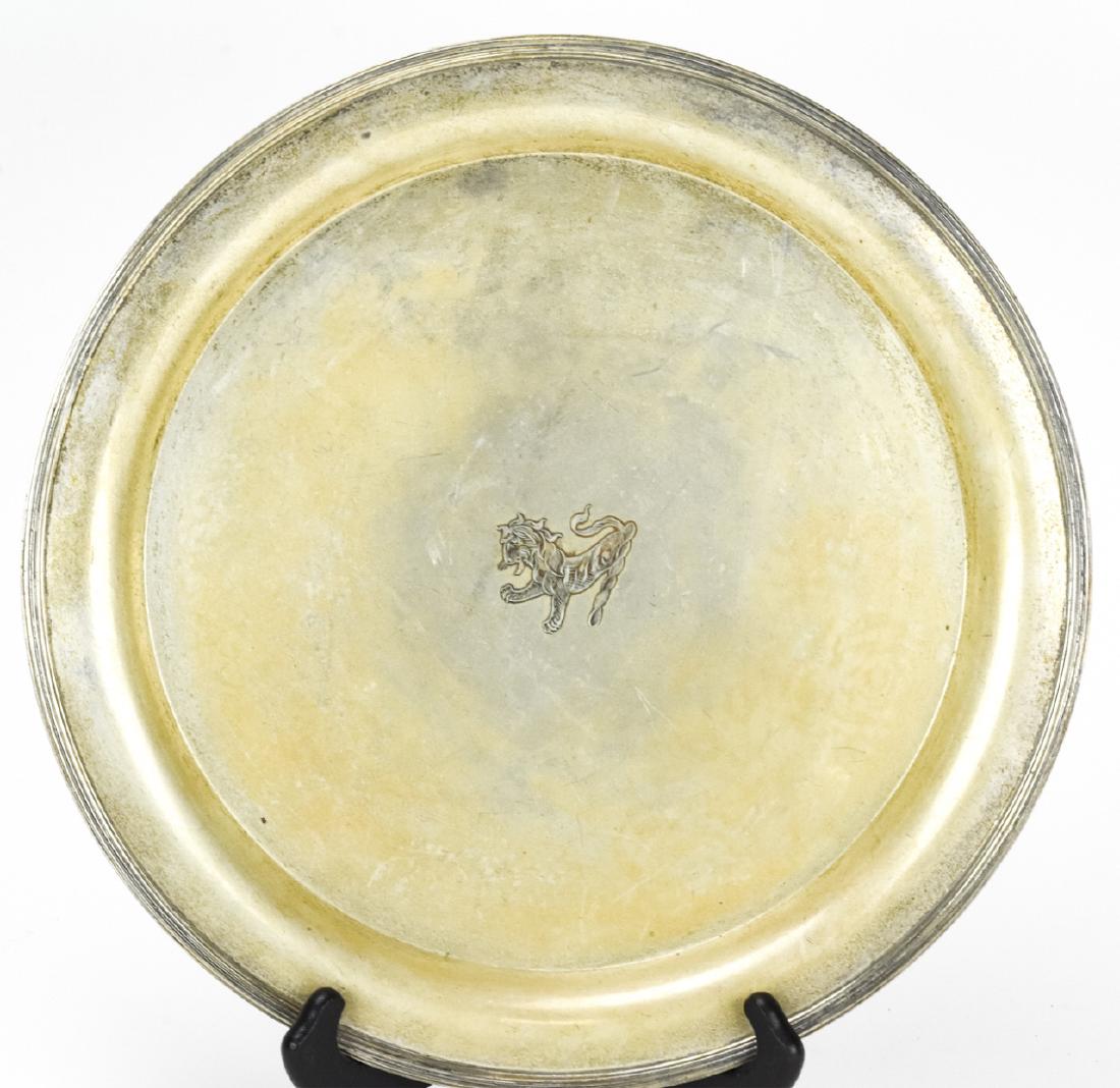 Antique English Silver Plate Tray w Lion Engraving (1 of 8)