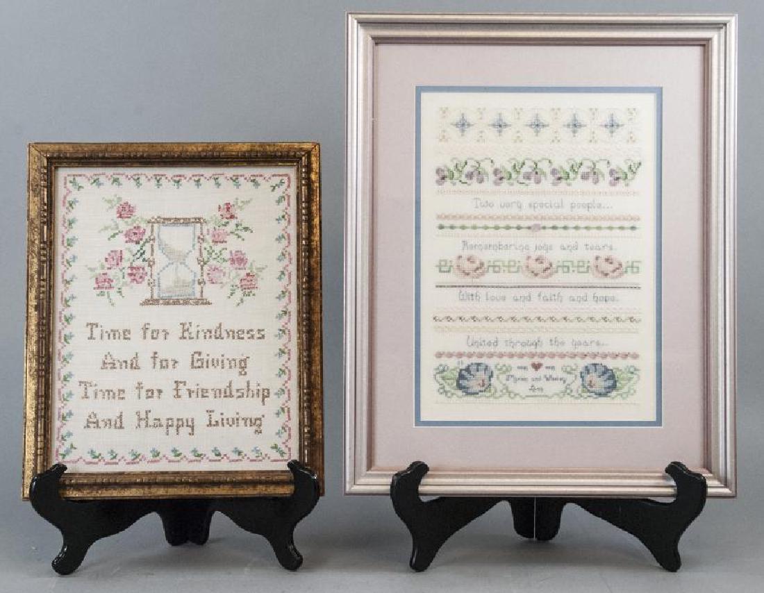 Lot of Vintage Framed Needlepoint Folk  Art (1 of 3)